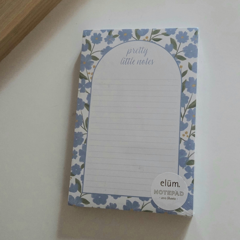 Elum Designs Pretty Little Notes Purple Floral Ruled Notepad Stationery